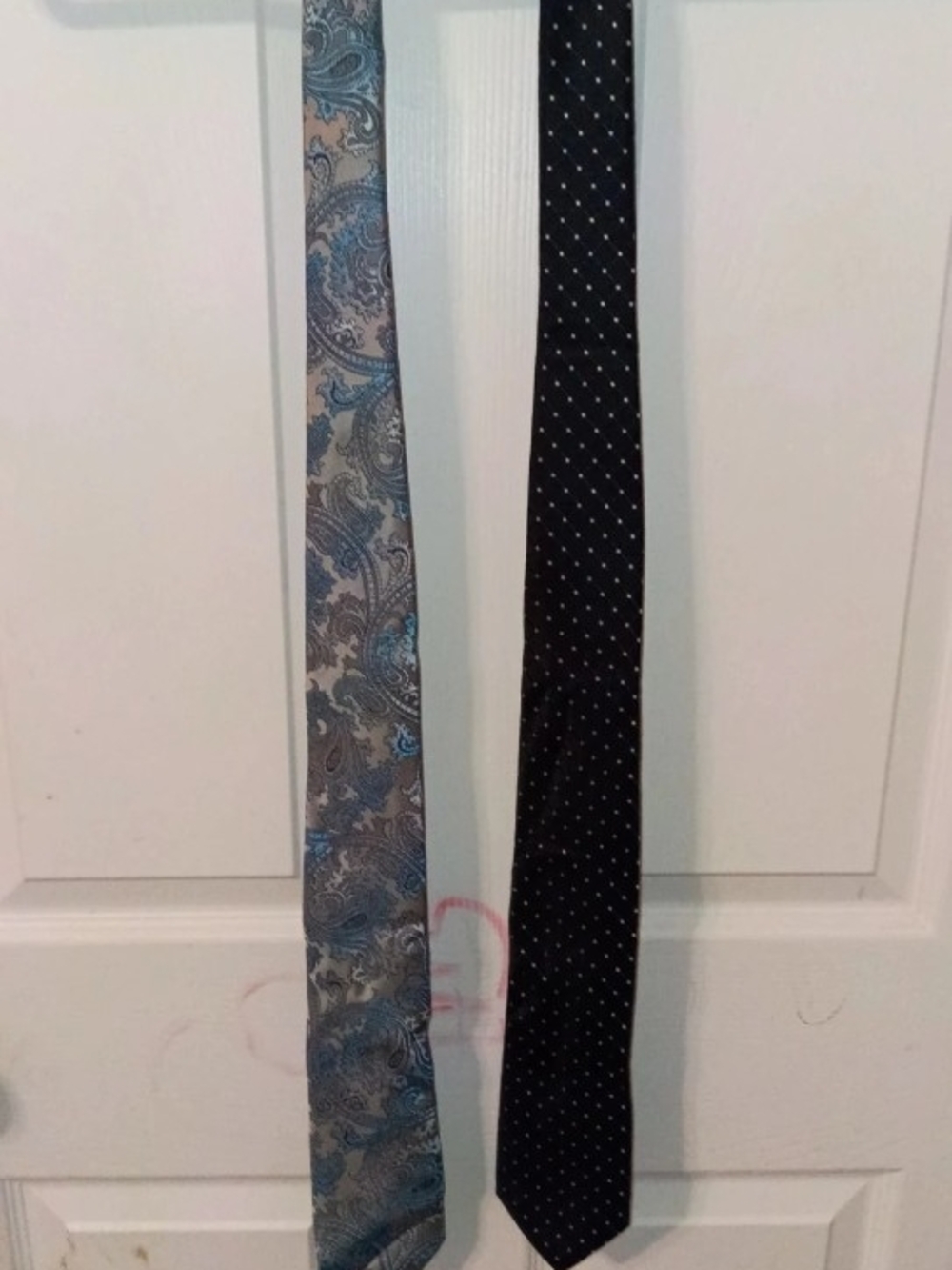 Blue Paisley and Black Polka Dot Tie Set